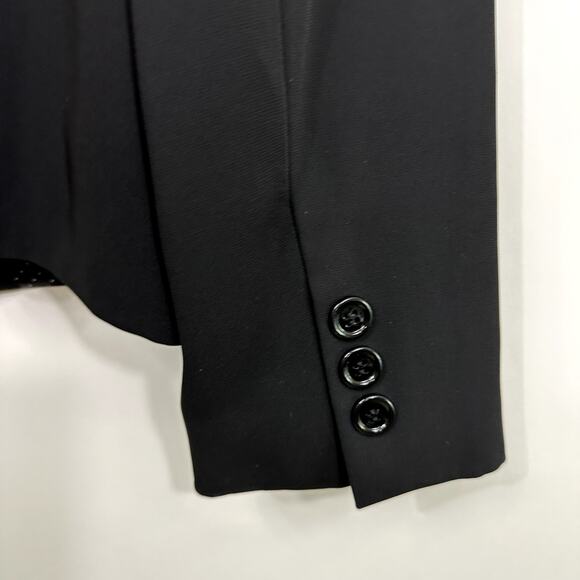 Tahari Arthur Levine Black Suit Jacket / Blazer 100% Silk Ruffle Detail Size 14 - Picture 9 of 16